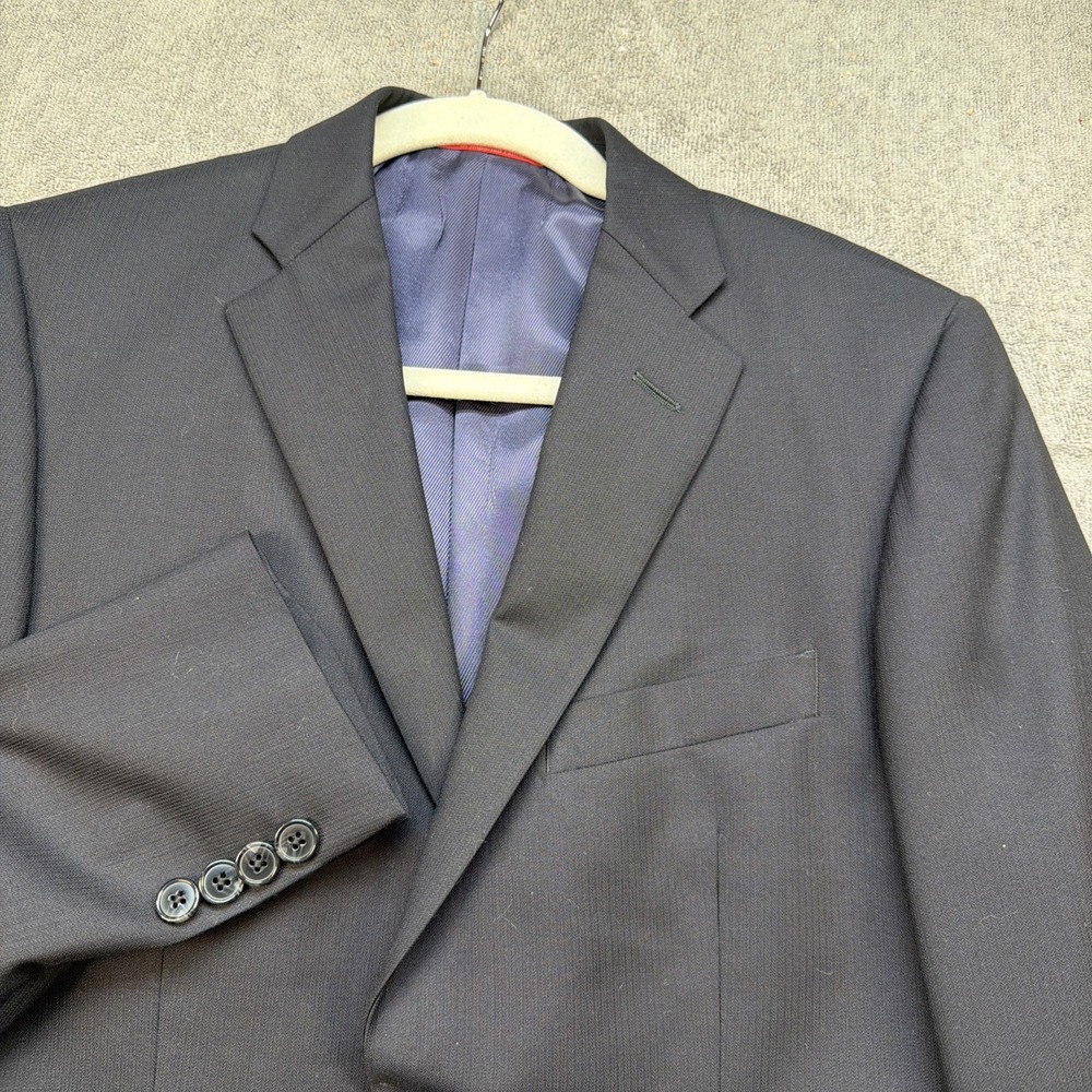 Ermenegildo Zegna Blazer Red Label Saks Wool Trim Fit Black 36S Sport Coat